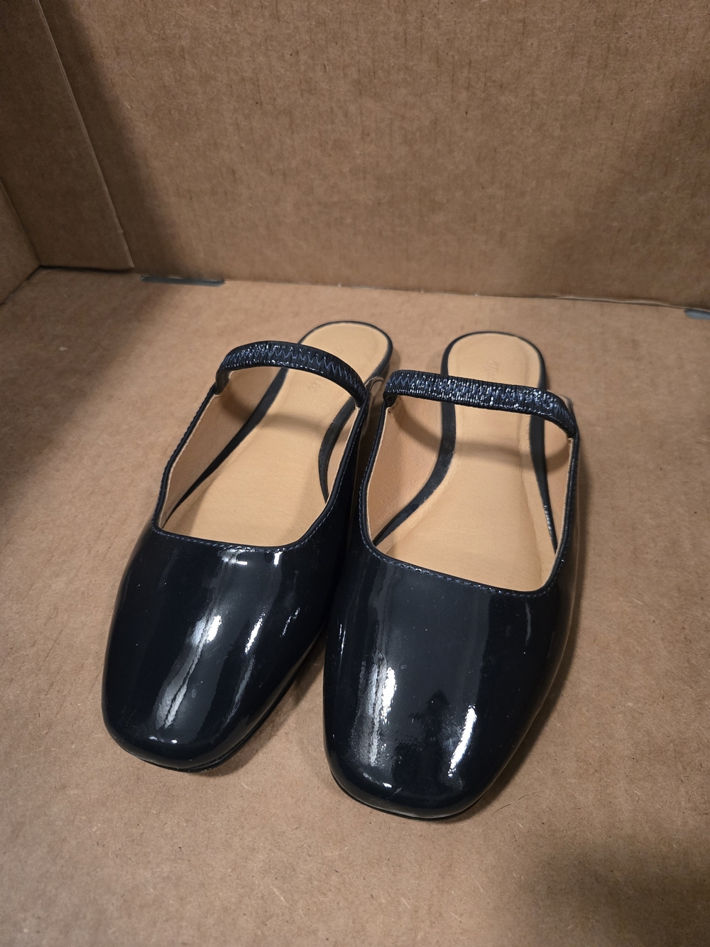 Classic Greta Patent Leather Ballet Mary Jane Mule in Navy by Madewell Size 6.5